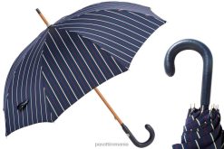bărbați PASOTTI 142 bruce-1 p - umbrela la comanda, maner din piele bleumarin 84BXH138