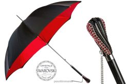 femei PASOTTI 185n plat-26 plat-34 s8 - umbrela neagra swarovski cu interior rosu, stofa dubla 84BXH547
