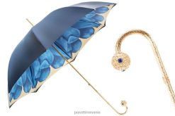 femei PASOTTI 189 21065-13 p17 - umbrelă de lux cu dalie albastră, pânză dublă 84BXH337