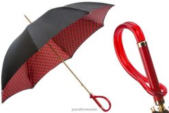 femei PASOTTI 189 55874-163 a - umbrelă neagră și roșie cu puncte, pânză dublă 84BXH472