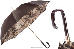 femei PASOTTI 189 58303-16 f38 - umbrelă cu flori maro, pânză dublă 84BXH379