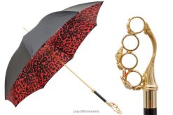 femei PASOTTI 189 5a488-91 w84 - umbrelă cu articulații cu imprimeu animal roșu 84BXH504