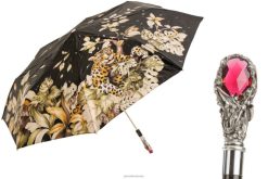 femei PASOTTI 257 991 w68 - umbrelă pliabilă leopard cu bijuterie roșie și cristale 84BXH582