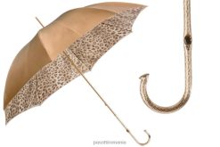unisex PASOTTI 189 52417-16 p5 - umbrelă de fildeș cu imprimeu leopard, pânză dublă 84BXH412